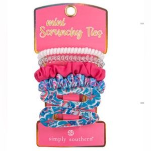 ✨NWT✨ Simply Southern Mini Hair Scrunchy Ties & Barrettes - Hibi Pattern